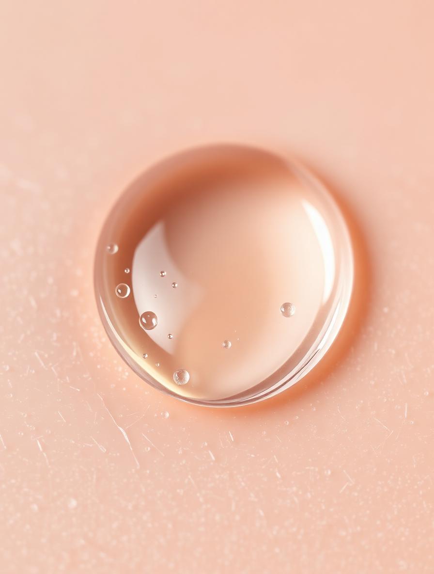 Macro photograph of a clear serum droplet